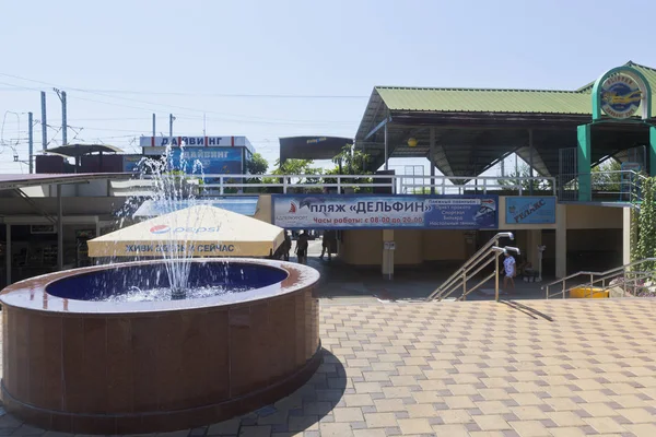 Adler, Soçi, Krasnodar bölgesi, Rusya Federasyonu - 17 Temmuz 2016: Çeşme beach resort kasaba Adler, Sochi 