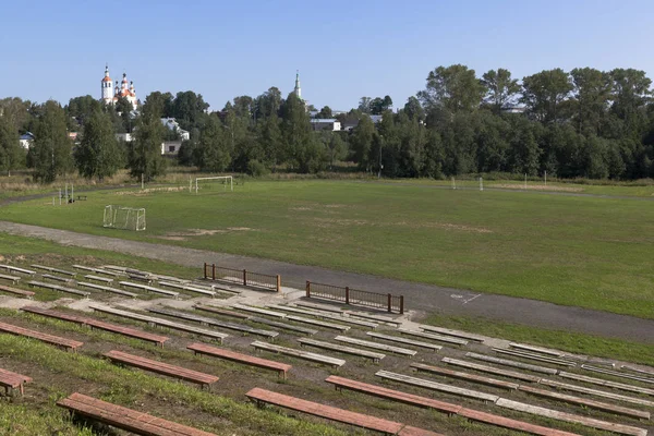 Vista Del Estadio Vacío Ciudad Totma Región Vologda Rusia —  Fotos de Stock