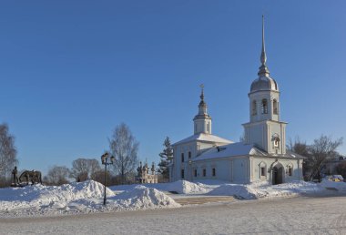 Katedral hill ve tapınak Alexander Nevsky yılında Vologda, Rusya Federasyonu şehrin görünümünü