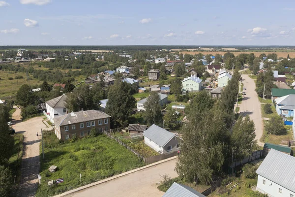 Top view of Babushkina street in the town of Totma — Stock Photo, Image