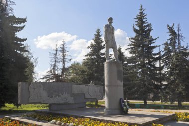 Anıt Semyon Dezhnev Vologda bölgesi Veliky Ustyug şehir