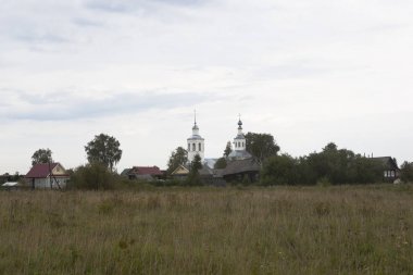 Vondokurye Köyü, yatay ve kilisenin hayat veren teslis Kotlas bölgesinde, Arkhangelsk region, Rusya Federasyonu