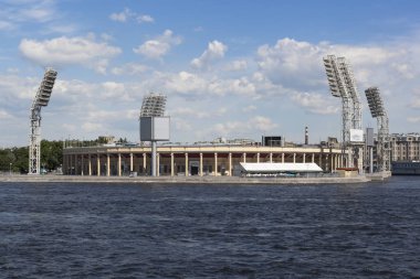 Petrovskiy Stadyumu Makarova set St Petersburg dan görünümünü