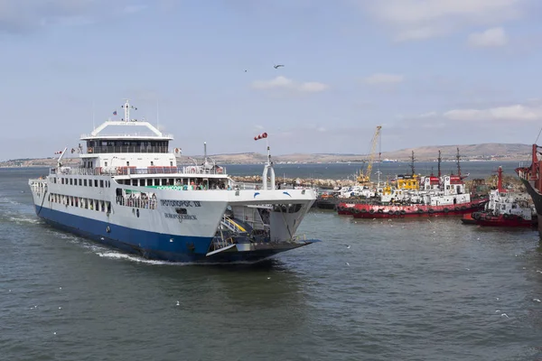 Kosa Chushka Distrito Temryuk Región Krasnodar Rusia Julio 2017 Ferry — Foto de Stock