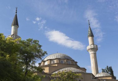 Evpatoria, Kırım Cumhuriyeti - 19 Temmuz 2017: etno-hotel resort kasaba Evpatoria, Kırım Cumhuriyeti 