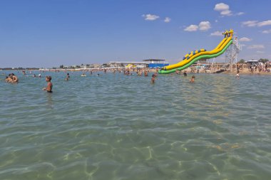 Evpatoria, Kırım Cumhuriyeti - 22 Temmuz 2017: çocuk içinde Evpatoria resort kasaba Karadeniz Sahil 