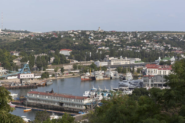 Южный залив и морской порт Севастополь, Крым Лицензионные Стоковые Изображения