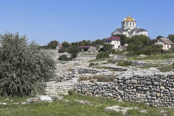 Sevastopol Krym Července 2019 Zřícenina Historické Archeologické Muzejní Rezervaci Tauric — Stock fotografie