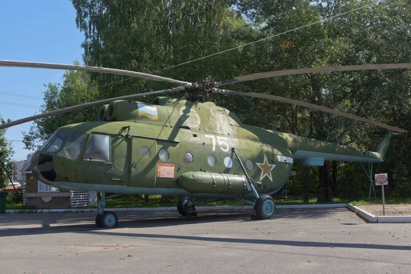 Vologda Rusia Agosto 2019 Helicóptero Transporte Polivalente Aviación Del Ejército —  Fotos de Stock