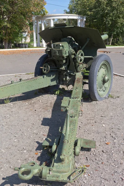 Vologda Russia August 2019 Οπίσθια Όψη Του Howitzer 122 Στο — Φωτογραφία Αρχείου