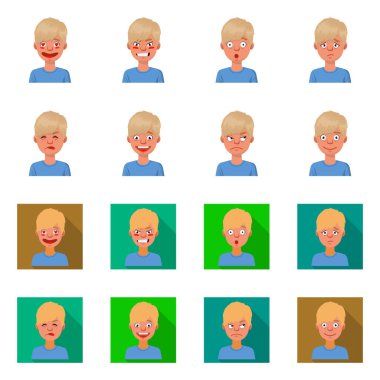 Yüz ve erkek logosu vektör tasarımı. Ağ için yüz ve genç hisse simgesi.