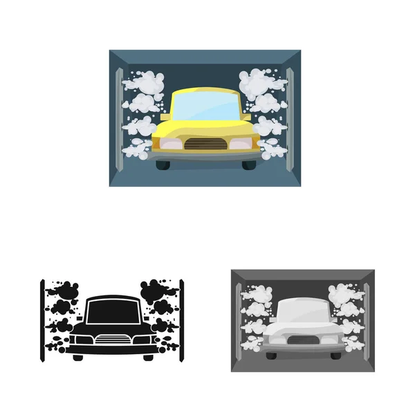 Izolovaný objekt auta a mytí ikony. Sbírka ikon auto a vodní vektor na skladě. — Stockový vektor