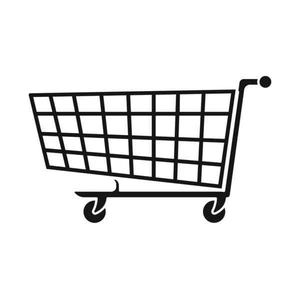 Vector design of trolley and basket symbol. Web element of trolley and store vector icon for stock. — 스톡 벡터