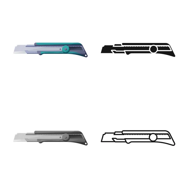 Vector ontwerp van snijder en mes logo. Grafiek van cutter en penknife stock vector illustratie. — Stockvector