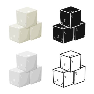 Şekerden ve küp işaretinden izole edilmiş bir nesne. Şekerin ve diyabetin grafiği ağ için stok sembolü.