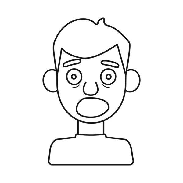 Vektor-Illustration von Kerl und Angstsymbol. Sammlung von Kerl und Shout Aktiensymbol für Web. — Stockvektor