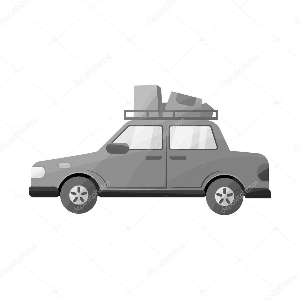 Vector illustration of auto and travel icon. Graphic of auto and car vector icon for stock.