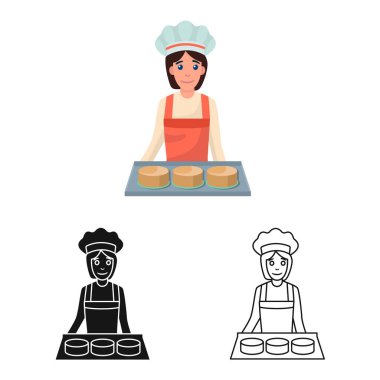 Masa ve pasta ikonunun vektör tasarımı. Stok için tablo ve kadın vektör simgesi kümesi.