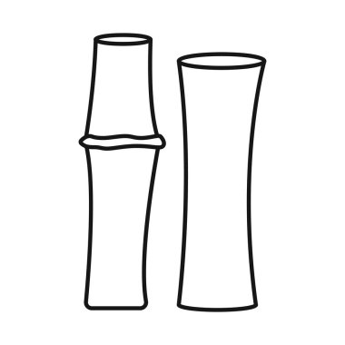 Bambu ve ağaç tabelasının vektör tasarımı. Bambu seti ve yeşil stok vektör çizimi.