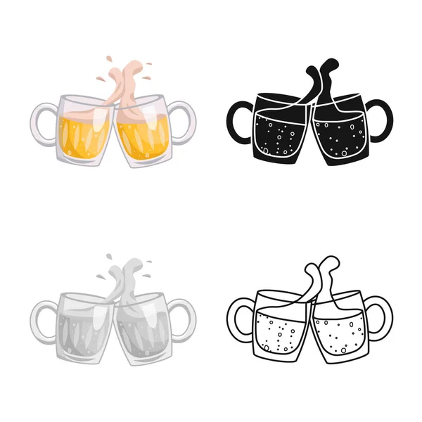 Vector design of beer and mug symbol. Web element of beer and glass stock symbol for web. — Stock Vector