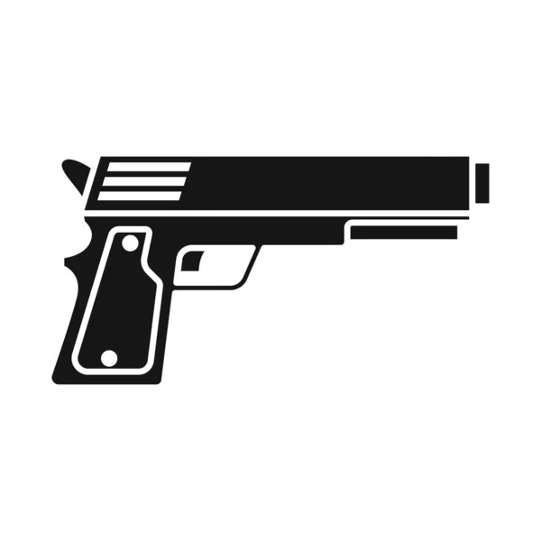 Vector illustration of pistol and caliber sign. Graphic of pistol and handgun vector icon for stock. — Stock Vector