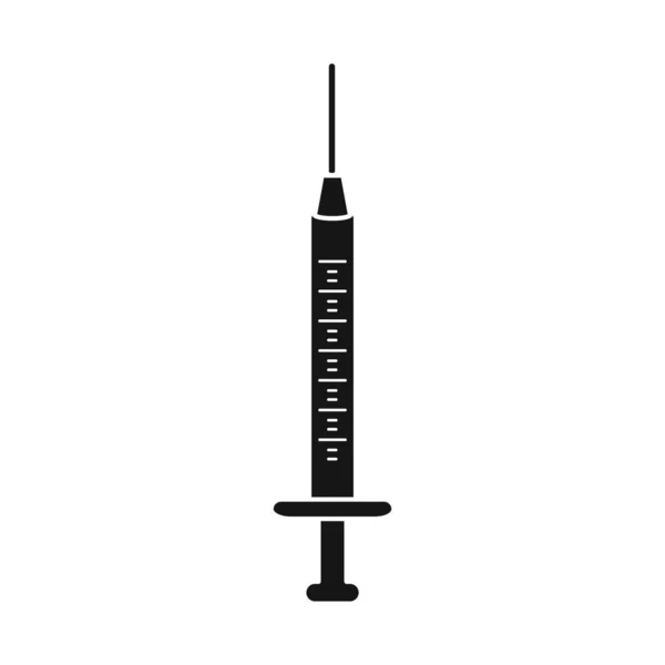 Diseño vectorial de la jeringa y el signo de aguja. Elemento Web de la jeringa e ilustración del vector de stock de medicamentos . — Vector de stock