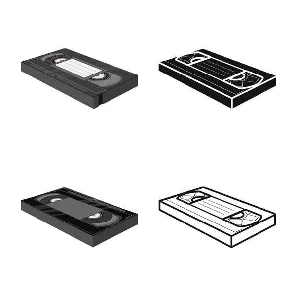 Vector ontwerp van videoband en tape icoon. Web element van videoband en cassette stock symbool voor web. — Stockvector