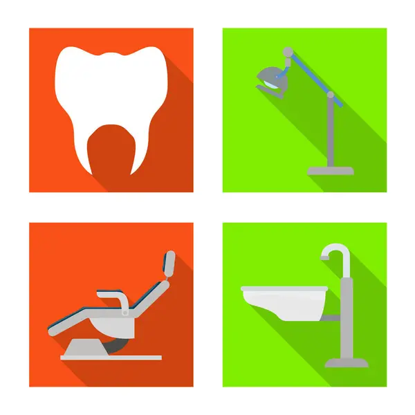 Illustration vectorielle de la dentisterie et signe de soins. Collection d'illustration vectorielle de la dentisterie et du stock dentaire . — Image vectorielle