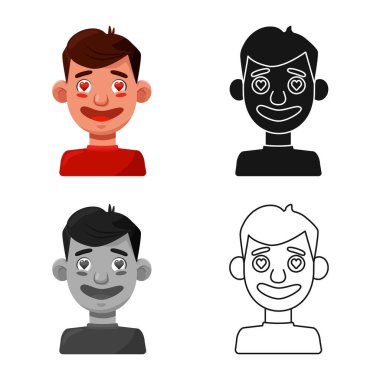 Erkeğin izole nesnesi ve duygu işareti. Erkek koleksiyonu ve web için aşk sembolü.