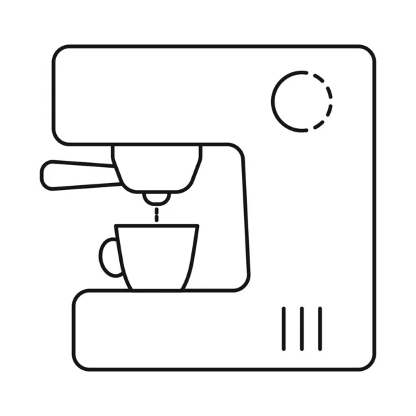Vektorillustration von Kaffee und Maschinenlogo. Set von Kaffee und Getränken Aktienvektor Illustration. — Stockvektor