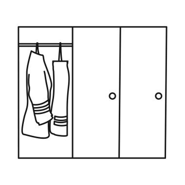 İtfaiyeci ve tulum sembolünün izole edilmiş bir nesnesi. İtfaiyeci ve ceket stok vektör illüstrasyonu koleksiyonu.