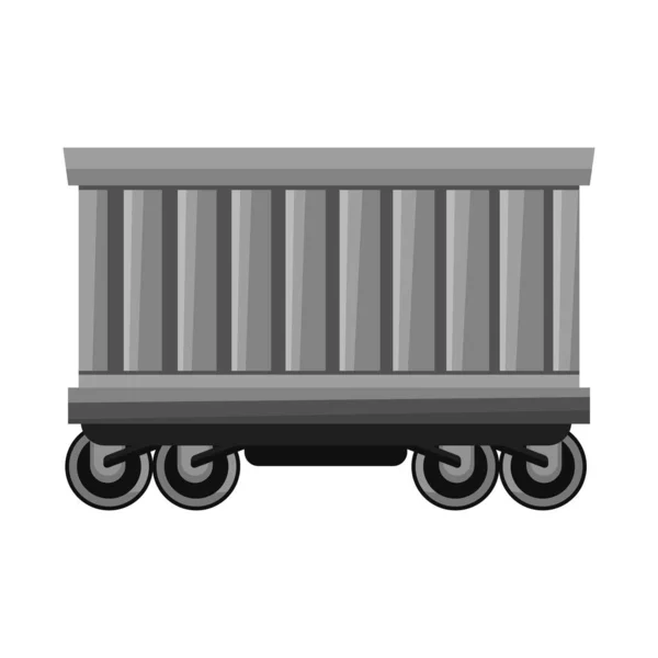 Isoliertes Objekt aus Wagen und Container-Symbol. Grafik der Vektor-Illustration von Waggon und Kastenwagen. — Stockvektor