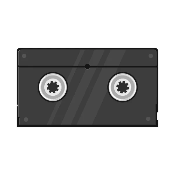 Illustrazione vettoriale di videocassetta e logo bobina. Elemento web di videocassetta e videocassetta stock symbol per il web . — Vettoriale Stock