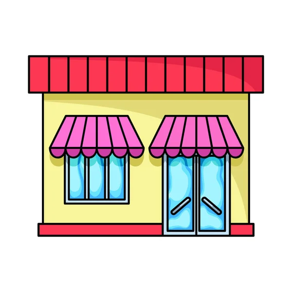 Diseño vectorial de la tienda y el logotipo del supermercado. Conjunto de ilustración de vector de stock de tienda y fachada . — Vector de stock