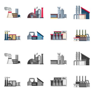 Sanayi ve bitki sembolü vektör tasarımı. Stok lar için endüstri ve teknoloji vektör simgesinin toplanması.