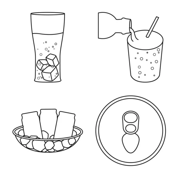 Conception vectorielle du symbole boisson et boisson. Collection d'illustrations vectorielles de boissons et de bouillon rafraîchissant . — Image vectorielle