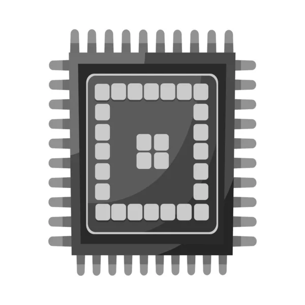 CPU 사인 과 칩의 벡터 디자인. 그래픽 칩 및 기술 주식 벡터 일러스트. — 스톡 벡터