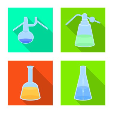 Eczane ve eğitim logosunun vektör tasarımı. Ağ için eczane ve farmakoloji hisse senedi seti.