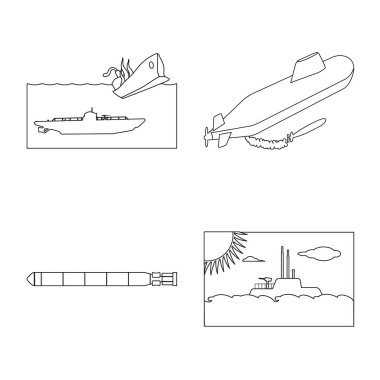 Tekne ve donanma işareti vektör tasarımı. Tekne ve derin stok vektör illüstrasyon koleksiyonu.