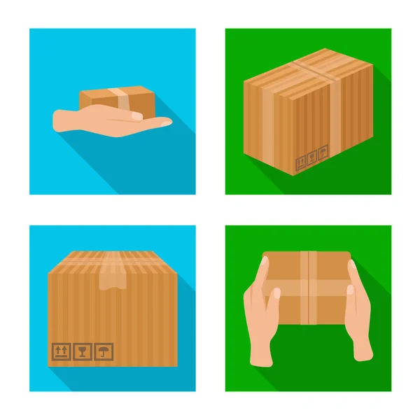 Isolado objeto de carga e ícone de embalagem. Coleta de carga e símbolo de estoque postal de web . — Vetor de Stock