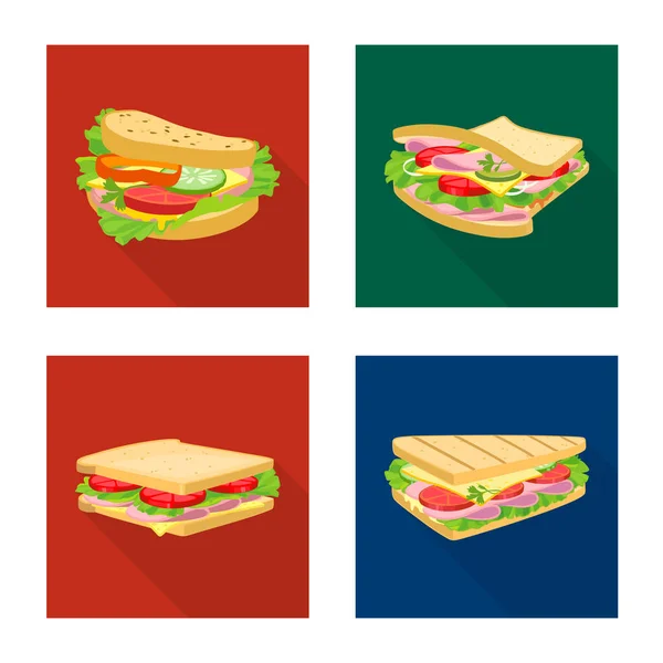 Objet isolé du dîner et logo de la cuisine. Ensemble d'illustration vectorielle de stock de diner et petit déjeuner . — Image vectorielle