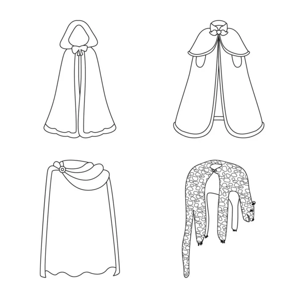 Oggetto isolato di vestaglia e icona dell'indumento. Set di vestaglia e icona vettoriale stoffa per magazzino . — Vettoriale Stock