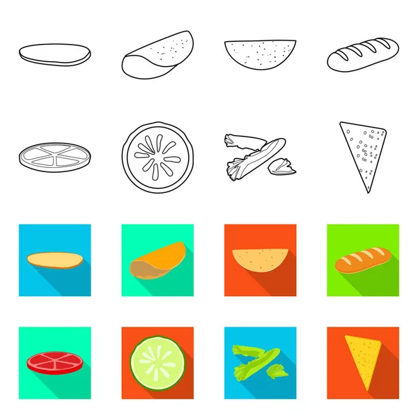 Vector illustration of cooking and dinner icon. Collection of cooking and fast stock symbol for web. — Stock Vector