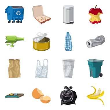 Çevre ve atık sembolüvektör illüstrasyon. Çevre ve ekoloji stok vektör illüstrasyon seti.