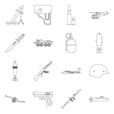 Silah ve silah logo vektör tasarımı. Silah ve ordu hisse senedi simgesi için web topluluğu.