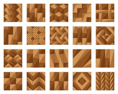 Beyaz arkaplanda parke tabanlı vektör çizimi. Ahşap zemin simgesi. Oda için vektör illüstrasyon simgesi..