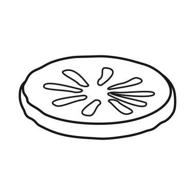 Salatalık ve dilimin vektör tasarımı. Stok için salatalık ve daire vektör simgesi grafiği.