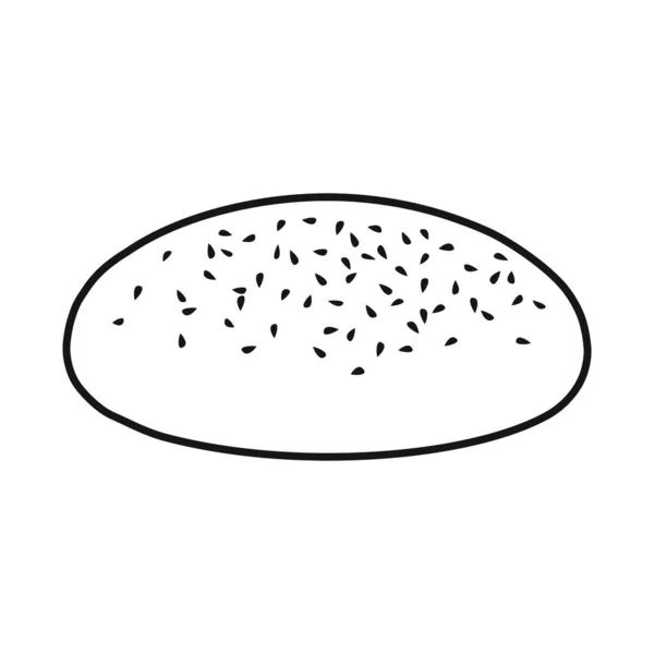 分开的东西,包和芝麻的符号. 面包和面包向量图标的图解. — 图库矢量图片