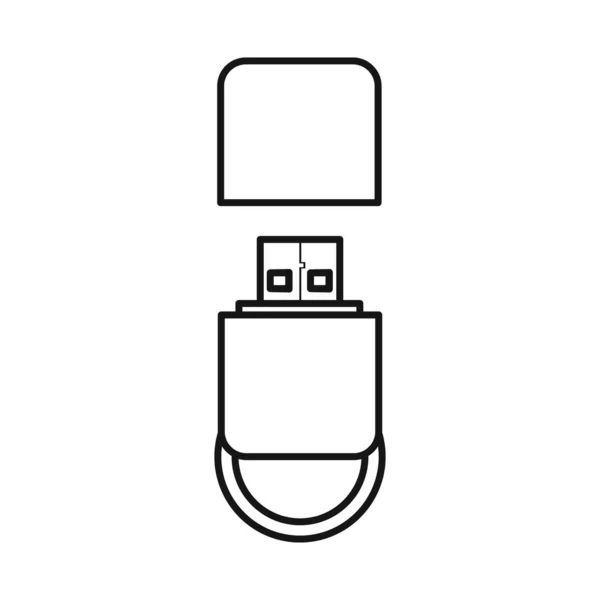 USB ve hafıza sembolünün vektör illüstrasyonu. Ağ için usb ve ram stok sembolünün web ögesi. — Stok Vektör
