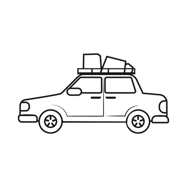 Ilustración vectorial de auto y símbolo de viaje. Gráfico de auto y coche icono vectorial para stock . — Vector de stock